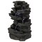Cascading Electric Powered 5-Tier Rock Water Fountain 18" with LED Lights for Indoor and Outdoor Use